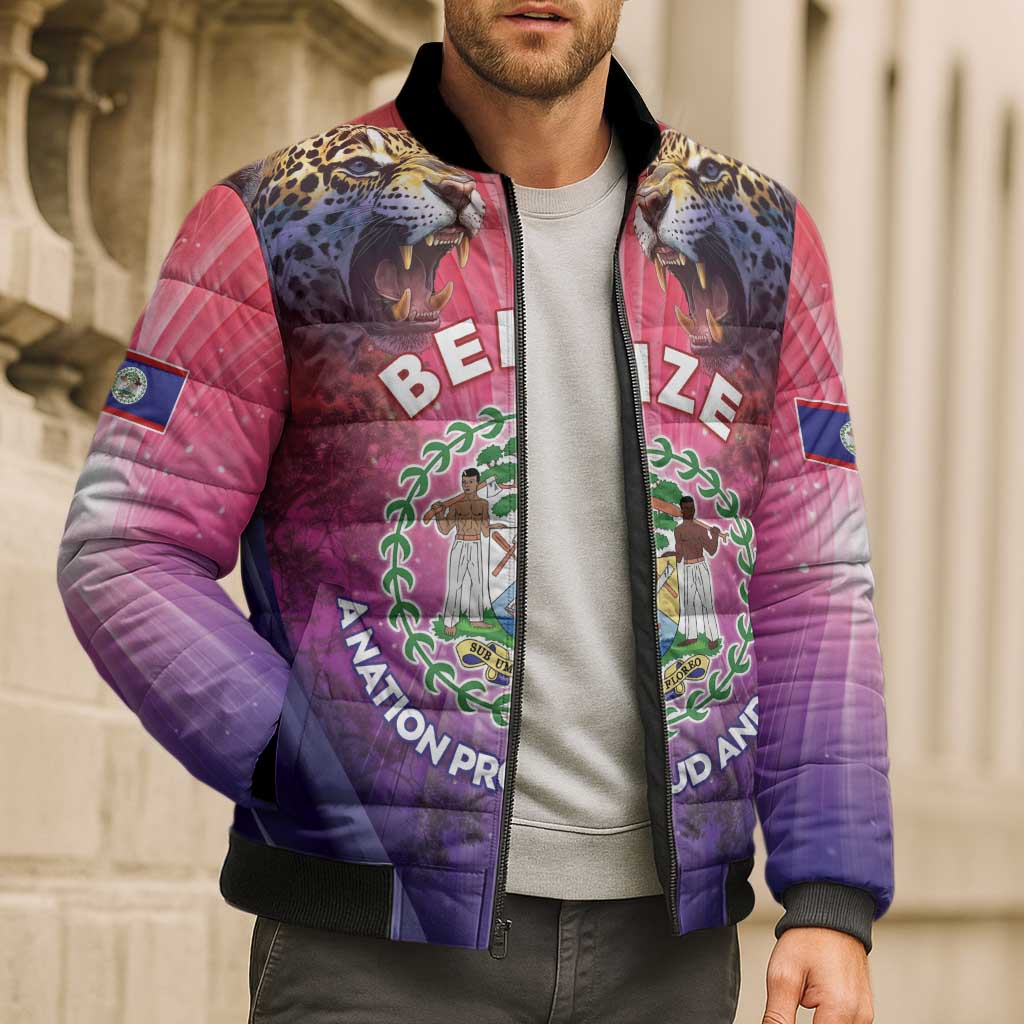 Belize 44th Independence Anniversary Bomber Puffer Jacket Stronger Together Rising Forever - Wonder Print Shop