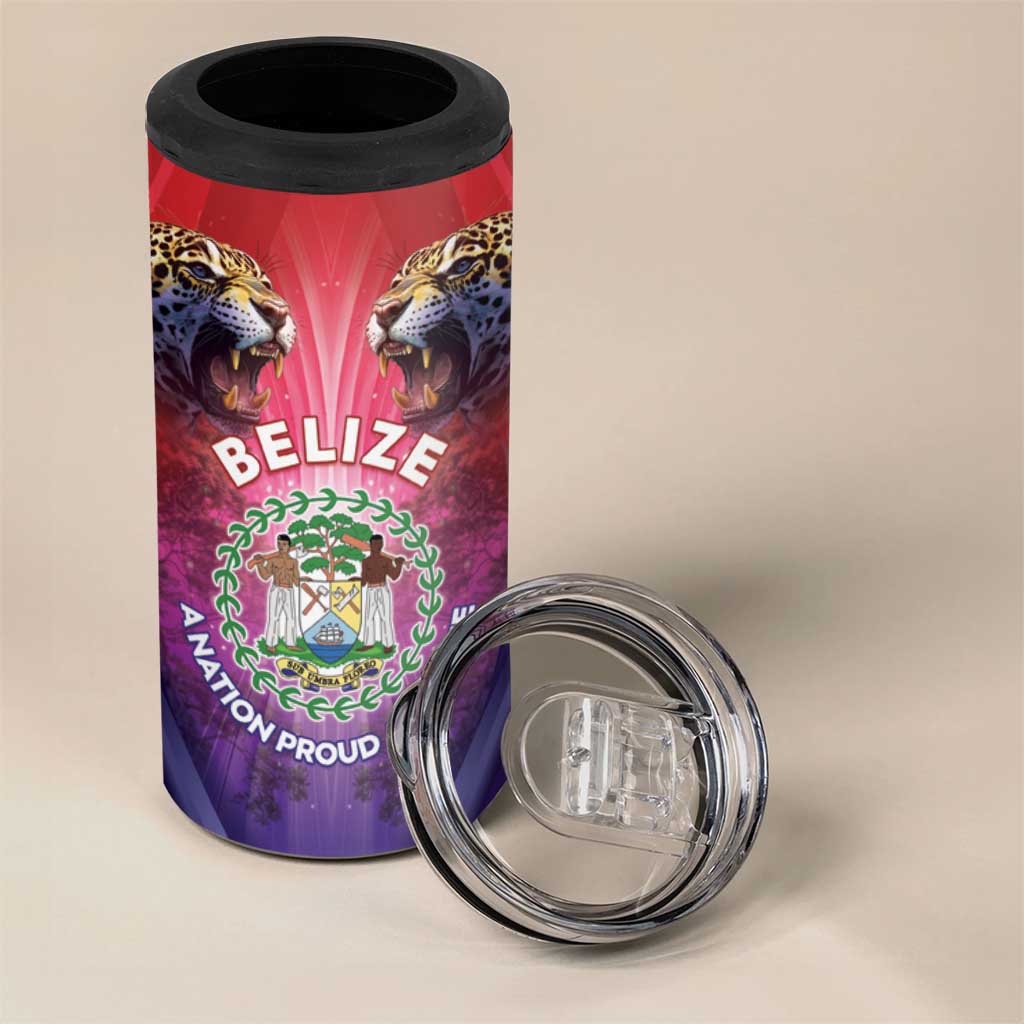 Belize 44th Independence Anniversary 4 in 1 Can Cooler Tumbler Stronger Together Rising Forever - Wonder Print Shop