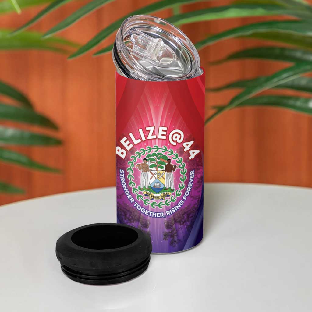 Belize 44th Independence Anniversary 4 in 1 Can Cooler Tumbler Stronger Together Rising Forever - Wonder Print Shop