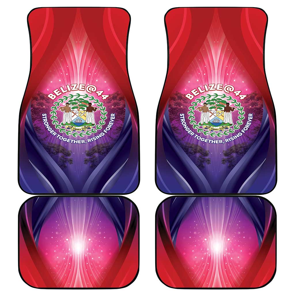 Belize 44th Independence Anniversary Car Mats Stronger Together Rising Forever - Wonder Print Shop