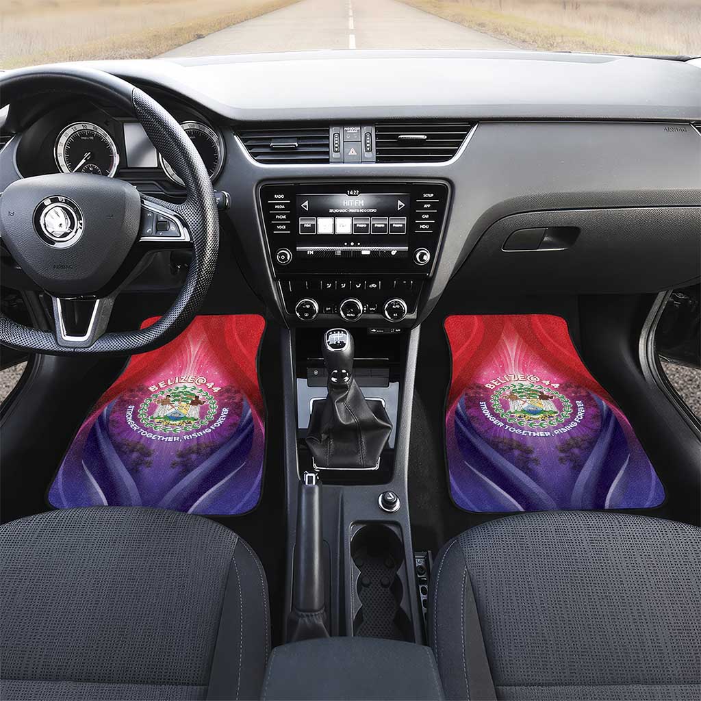 Belize 44th Independence Anniversary Car Mats Stronger Together Rising Forever - Wonder Print Shop