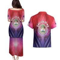 Belize 44th Independence Anniversary Couples Matching Puletasi and Hawaiian Shirt Stronger Together Rising Forever - Wonder Print Shop