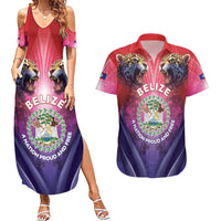 Belize 44th Independence Anniversary Couples Matching Summer Maxi Dress and Hawaiian Shirt Stronger Together Rising Forever - Wonder Print Shop