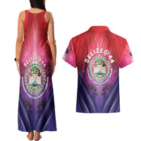 Belize 44th Independence Anniversary Couples Matching Tank Maxi Dress and Hawaiian Shirt Stronger Together Rising Forever - Wonder Print Shop