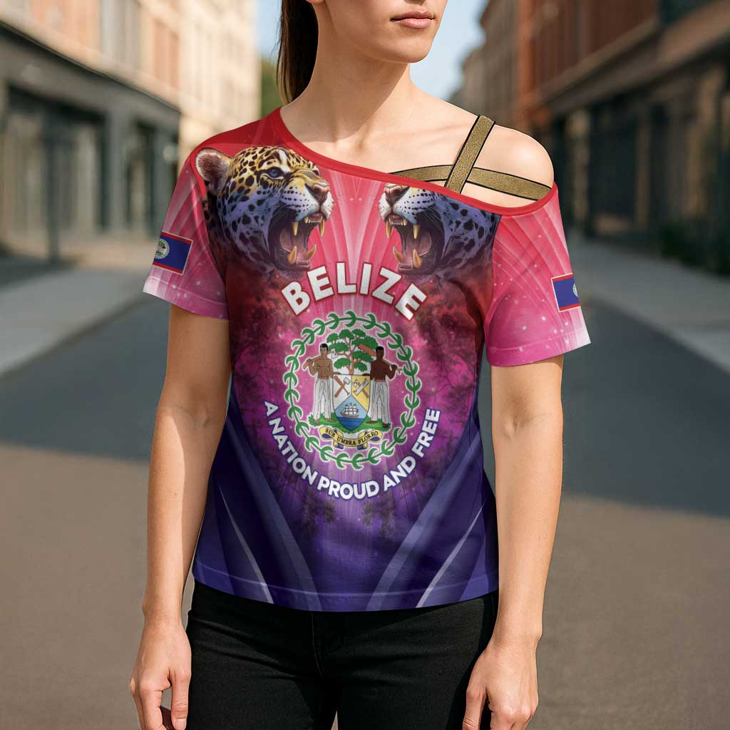 Belize 44th Independence Anniversary Cross Shoulder Shirt Stronger Together Rising Forever - Wonder Print Shop