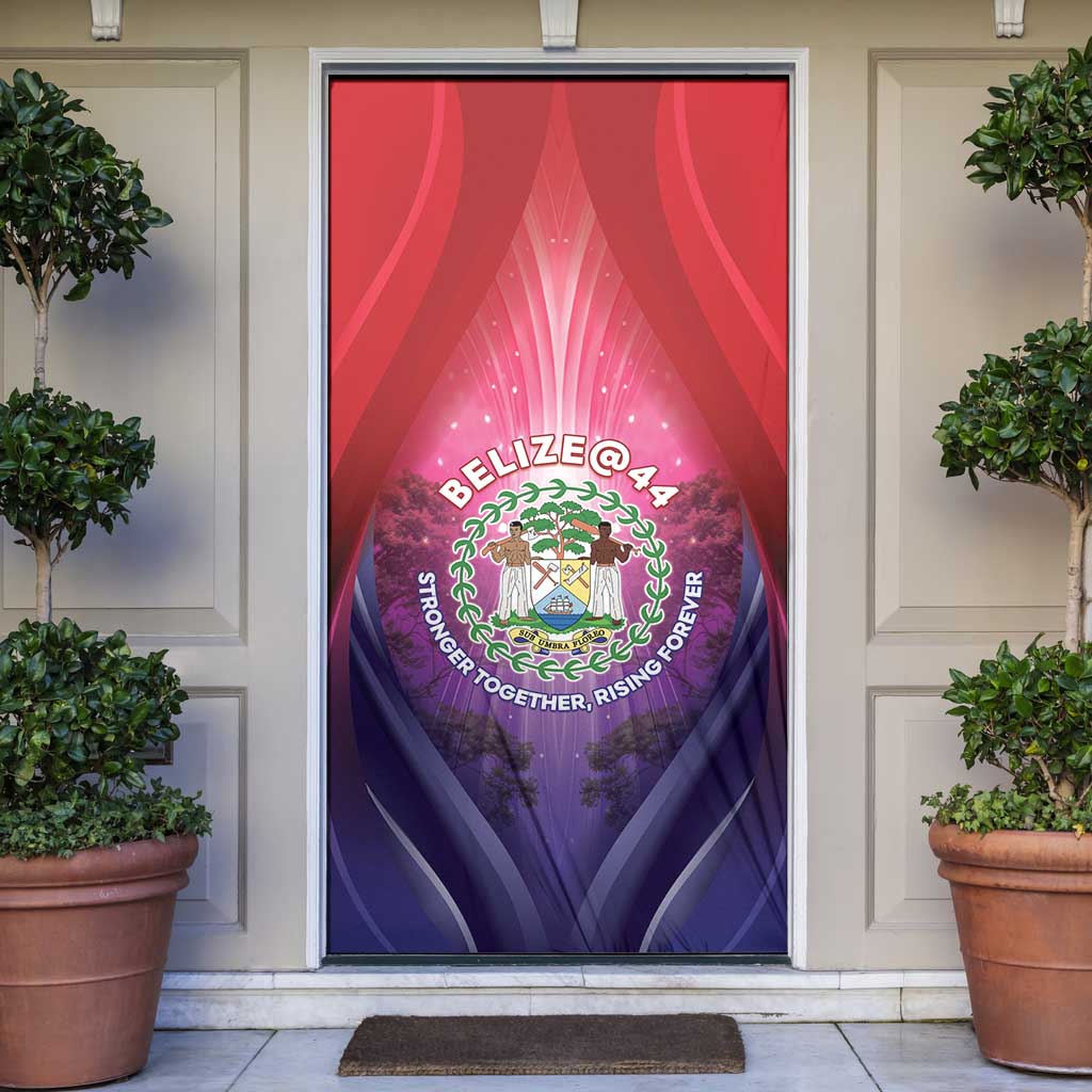 Belize 44th Independence Anniversary Door Cover Stronger Together Rising Forever - Wonder Print Shop