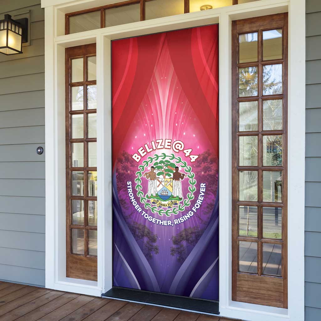 Belize 44th Independence Anniversary Door Cover Stronger Together Rising Forever - Wonder Print Shop