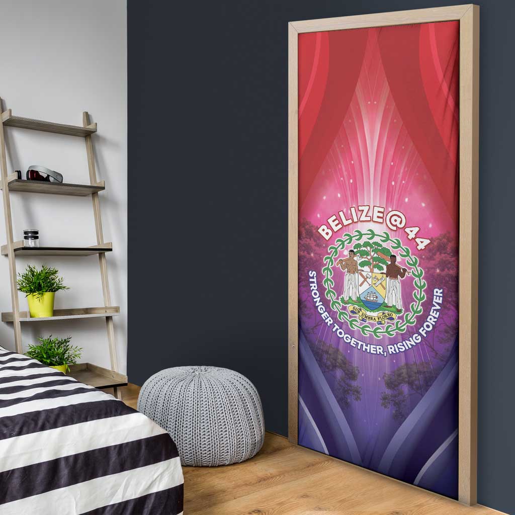 Belize 44th Independence Anniversary Door Cover Stronger Together Rising Forever - Wonder Print Shop