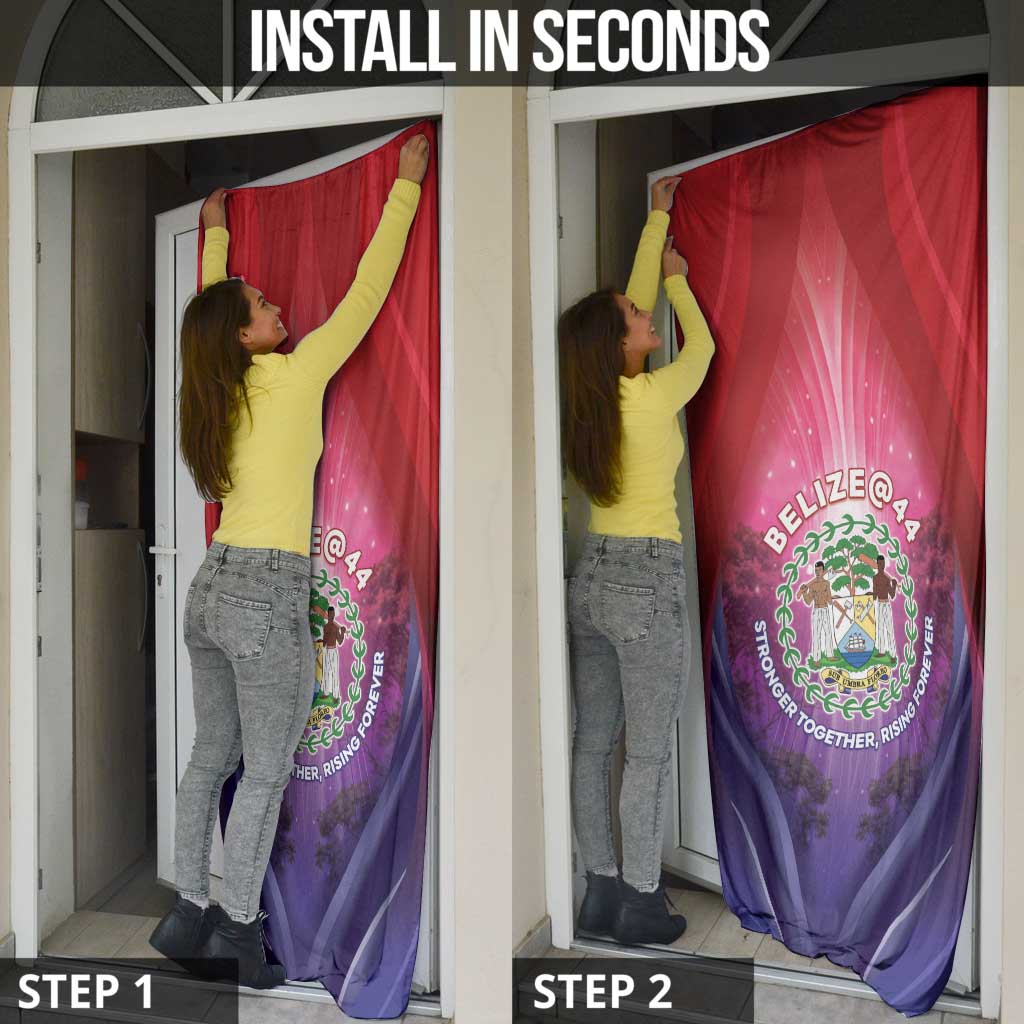 Belize 44th Independence Anniversary Door Cover Stronger Together Rising Forever - Wonder Print Shop