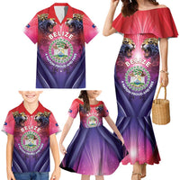 Belize 44th Independence Anniversary Family Matching Mermaid Dress and Hawaiian Shirt Stronger Together Rising Forever - Wonder Print Shop