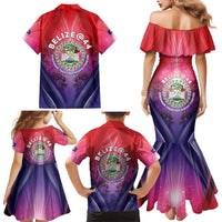 Belize 44th Independence Anniversary Family Matching Mermaid Dress and Hawaiian Shirt Stronger Together Rising Forever - Wonder Print Shop