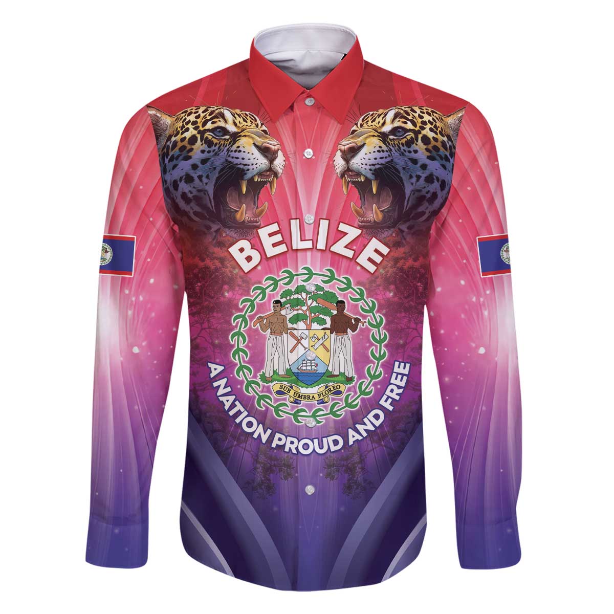 Belize 44th Independence Anniversary Family Matching Off The Shoulder Long Sleeve Dress and Hawaiian Shirt Stronger Together Rising Forever - Wonder Print Shop