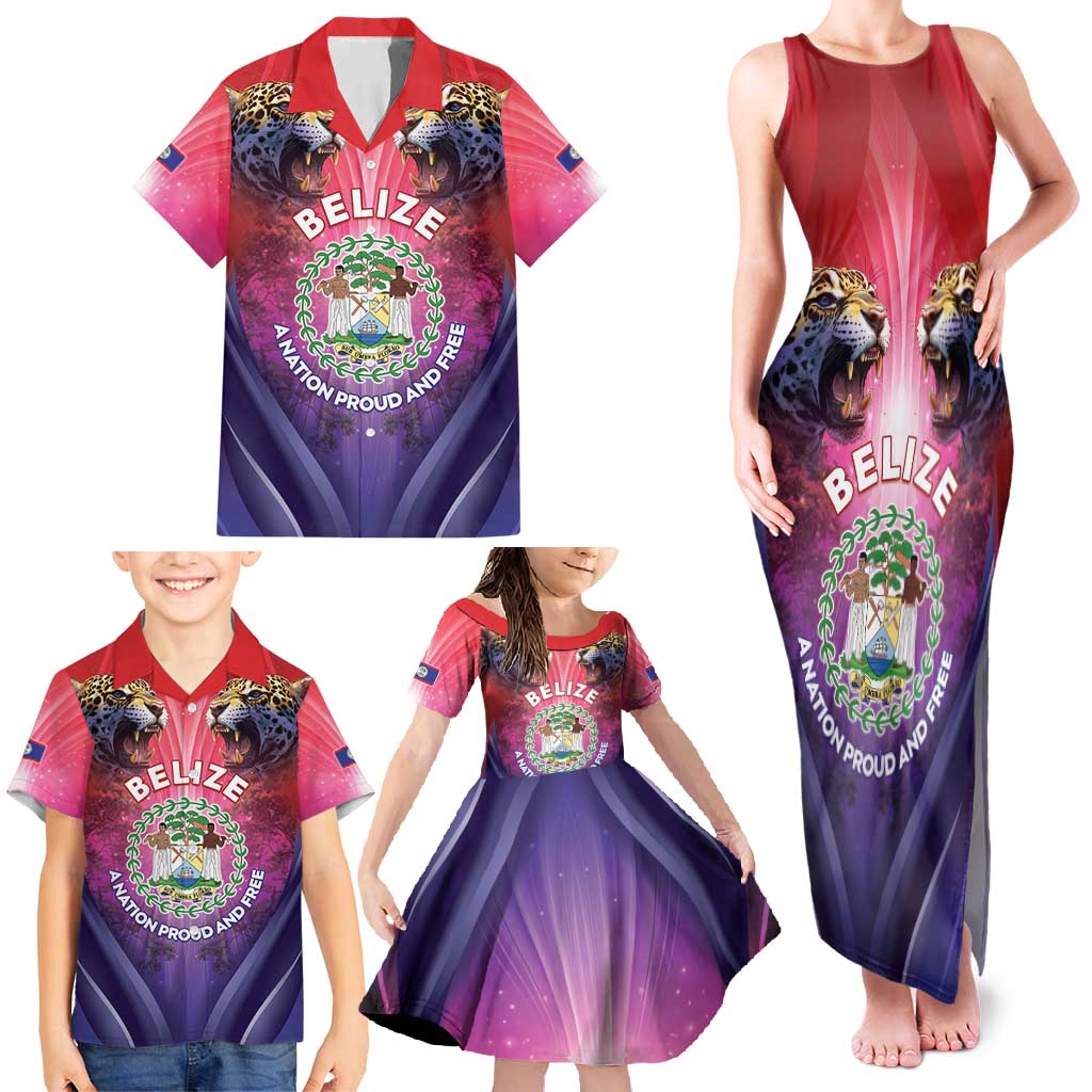 Belize 44th Independence Anniversary Family Matching Tank Maxi Dress and Hawaiian Shirt Stronger Together Rising Forever - Wonder Print Shop