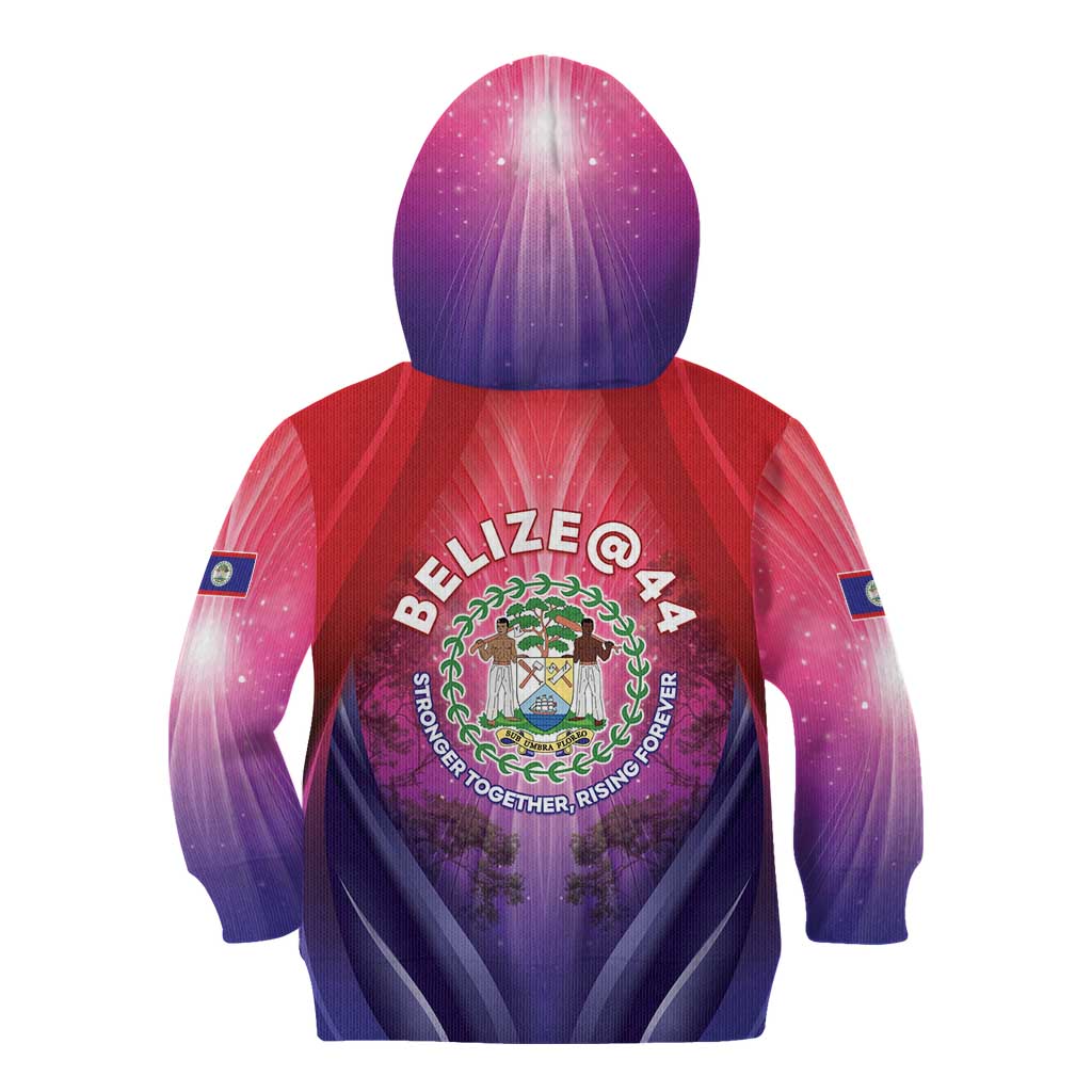 Belize 44th Independence Anniversary Kid Hoodie Stronger Together Rising Forever - Wonder Print Shop