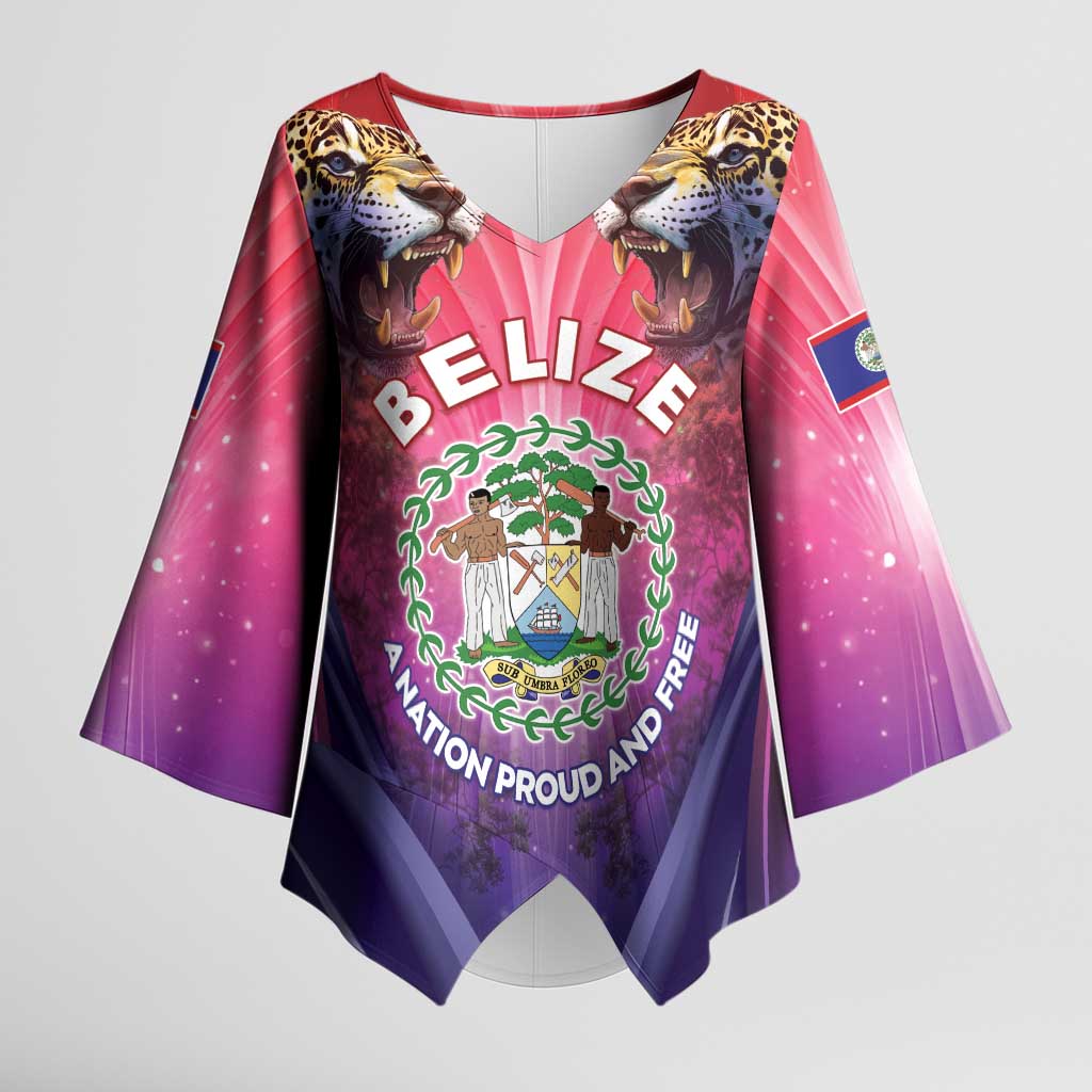 Belize 44th Independence Anniversary Kimono Sleeve Blouse Stronger Together Rising Forever - Wonder Print Shop