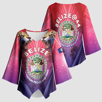 Belize 44th Independence Anniversary Kimono Sleeve Blouse Stronger Together Rising Forever - Wonder Print Shop