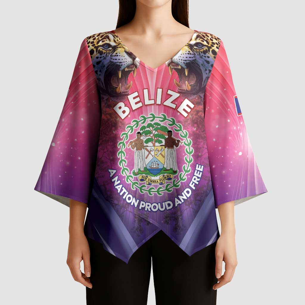 Belize 44th Independence Anniversary Kimono Sleeve Blouse Stronger Together Rising Forever - Wonder Print Shop