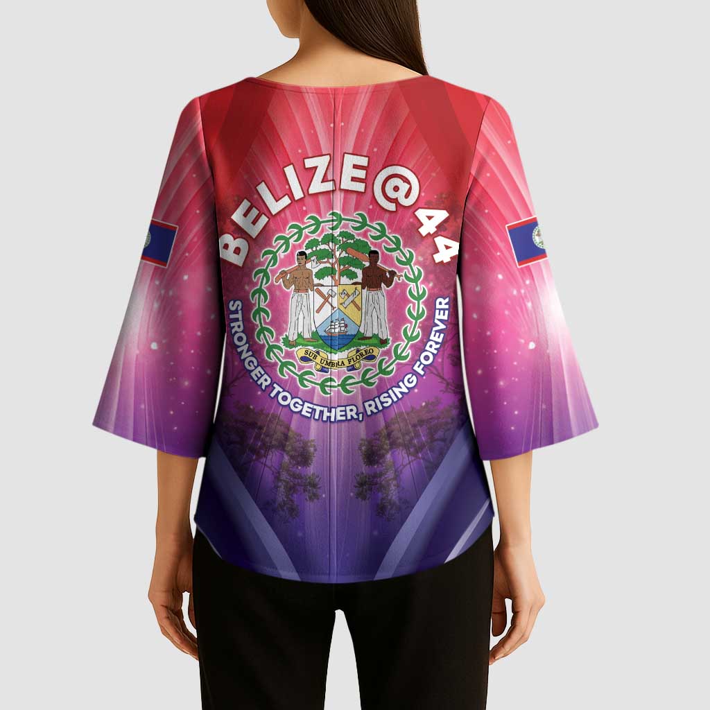 Belize 44th Independence Anniversary Kimono Sleeve Blouse Stronger Together Rising Forever - Wonder Print Shop