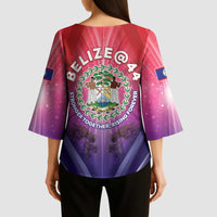 Belize 44th Independence Anniversary Kimono Sleeve Blouse Stronger Together Rising Forever - Wonder Print Shop