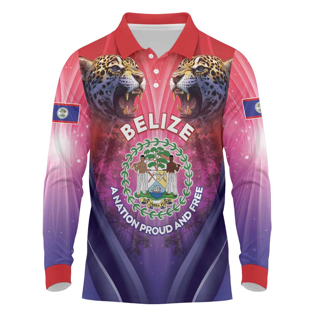 Belize 44th Independence Anniversary Long Sleeve Polo Shirt Stronger Together Rising Forever - Wonder Print Shop