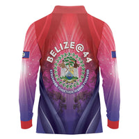 Belize 44th Independence Anniversary Long Sleeve Polo Shirt Stronger Together Rising Forever - Wonder Print Shop