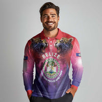Belize 44th Independence Anniversary Long Sleeve Polo Shirt Stronger Together Rising Forever - Wonder Print Shop