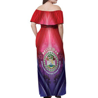 Belize 44th Independence Anniversary Off Shoulder Maxi Dress Stronger Together Rising Forever - Wonder Print Shop