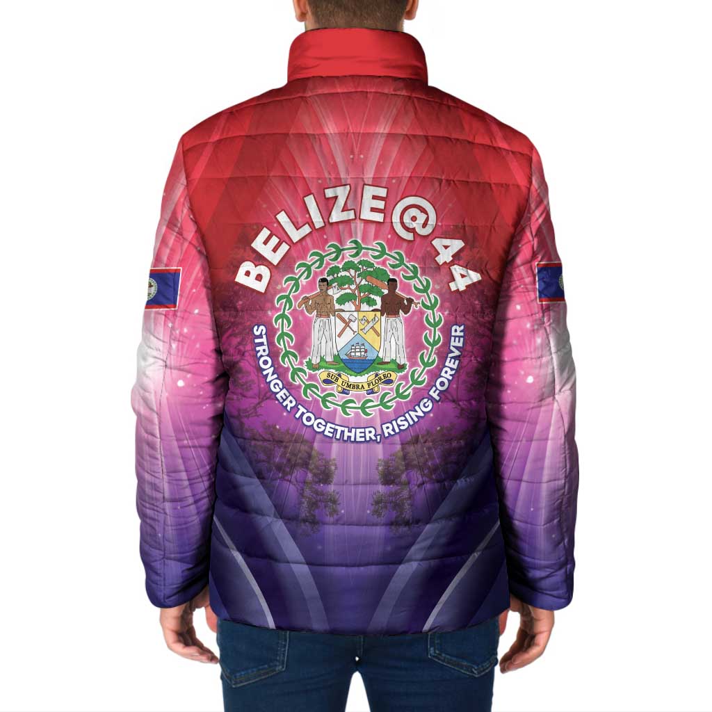Belize 44th Independence Anniversary Padded Jacket Stronger Together Rising Forever - Wonder Print Shop