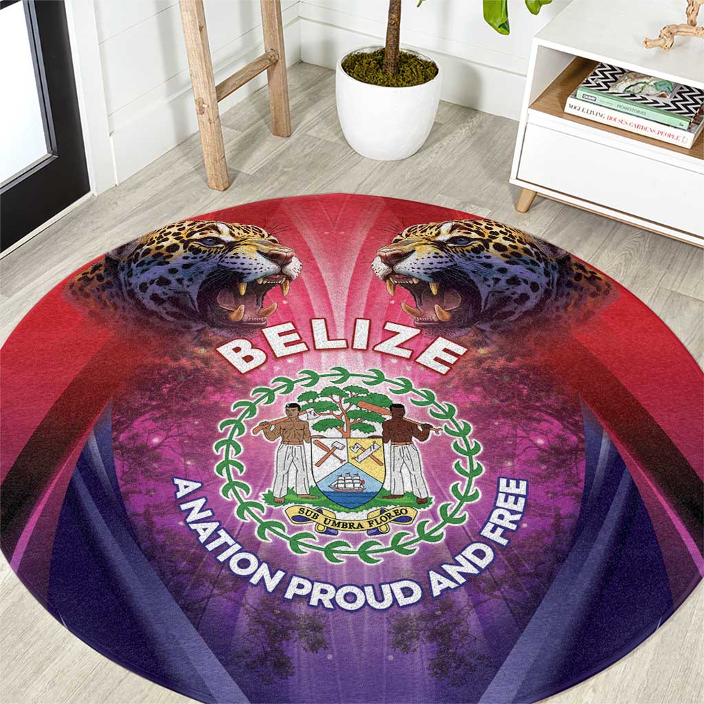 Belize 44th Independence Anniversary Round Carpet Stronger Together Rising Forever - Wonder Print Shop