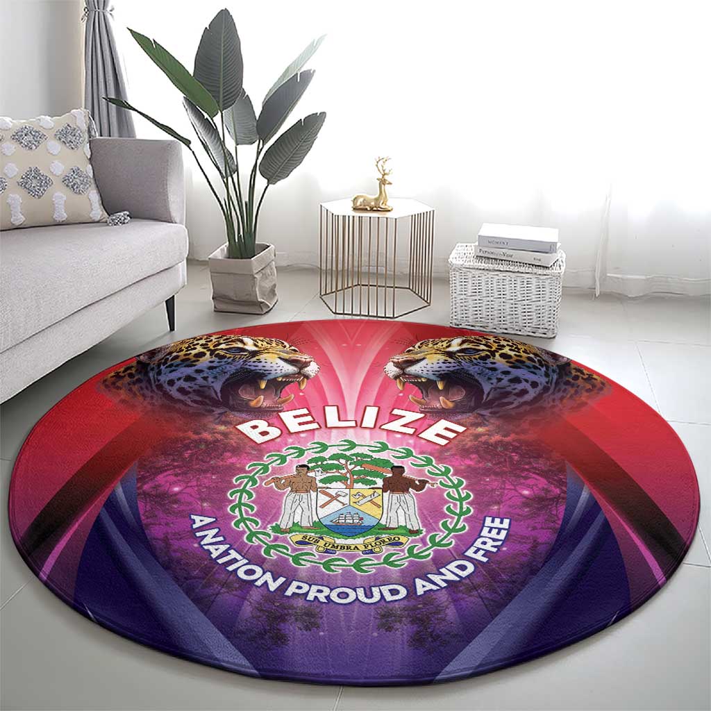 Belize 44th Independence Anniversary Round Carpet Stronger Together Rising Forever - Wonder Print Shop