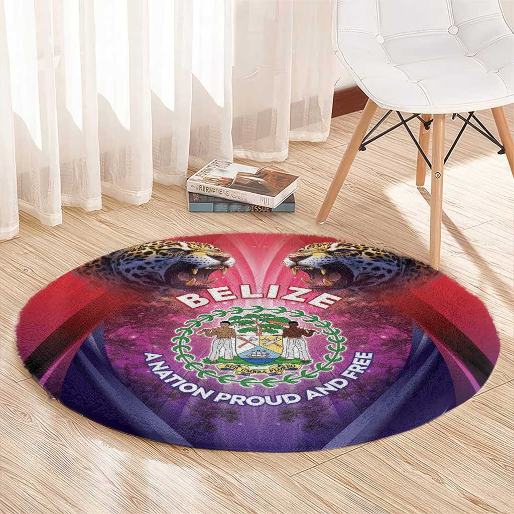 Belize 44th Independence Anniversary Round Carpet Stronger Together Rising Forever - Wonder Print Shop