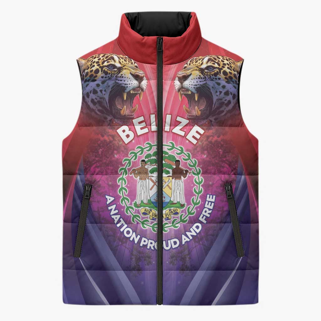 Belize 44th Independence Anniversary Sleeveless Puffer Jacket Stronger Together Rising Forever - Wonder Print Shop