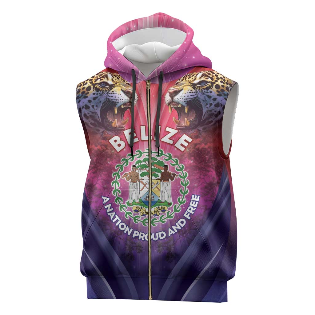 Belize 44th Independence Anniversary Sleeveless Zip Hoodie Stronger Together Rising Forever - Wonder Print Shop