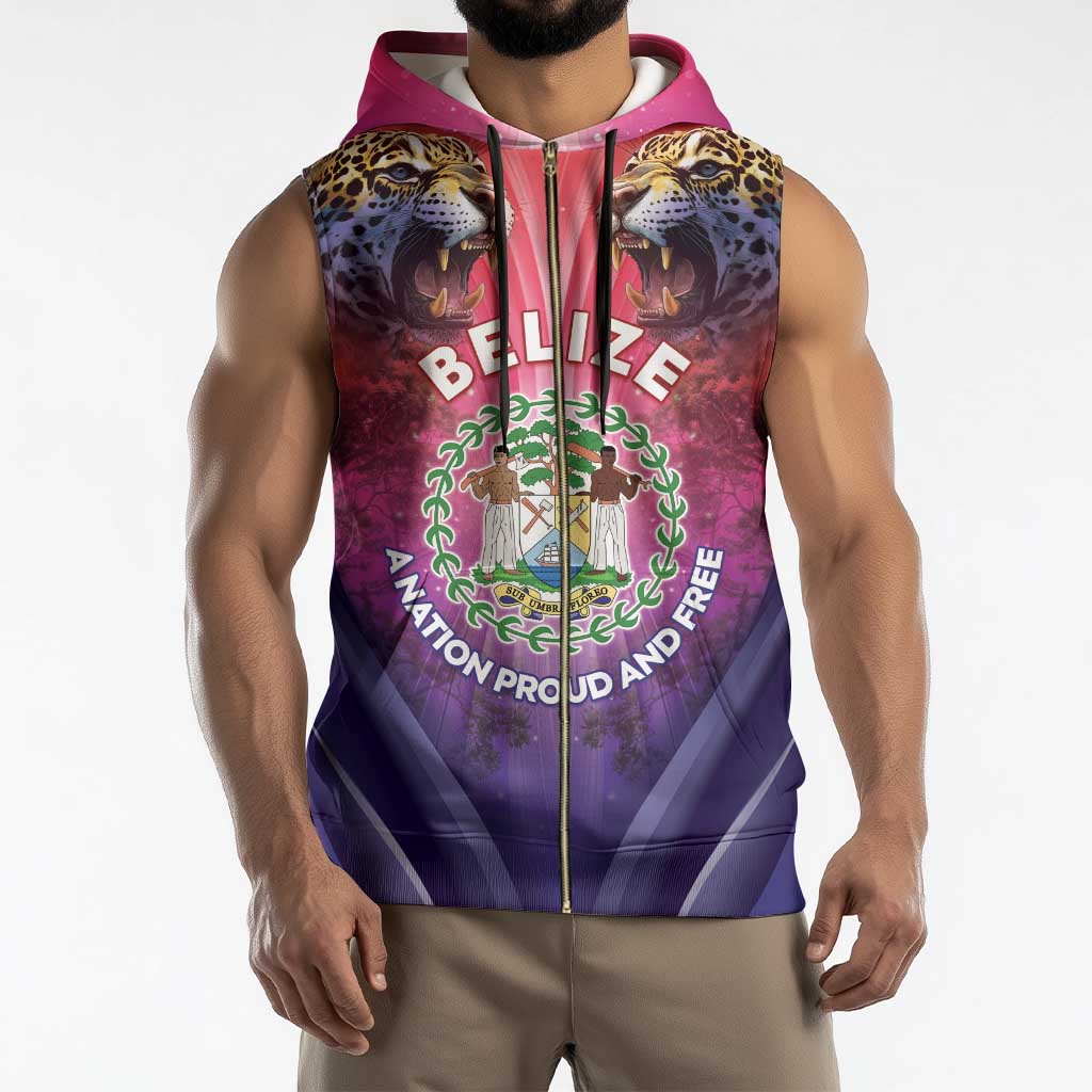 Belize 44th Independence Anniversary Sleeveless Zip Hoodie Stronger Together Rising Forever - Wonder Print Shop