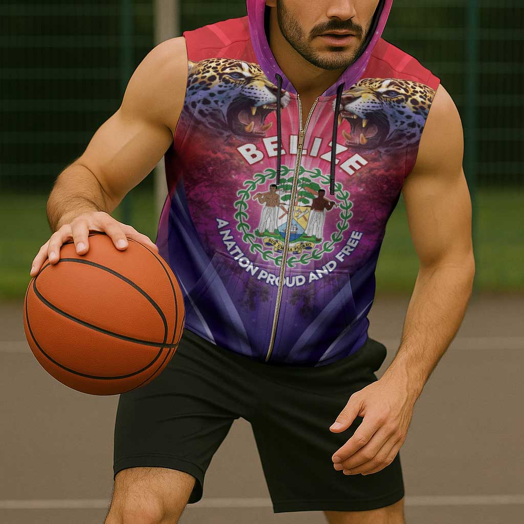 Belize 44th Independence Anniversary Sleeveless Zip Hoodie Stronger Together Rising Forever - Wonder Print Shop