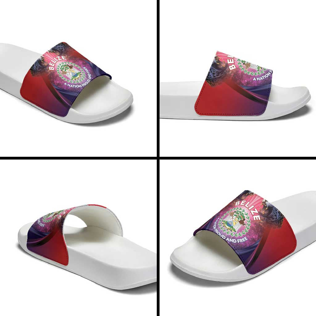 Belize 44th Independence Anniversary Slide Sandals Stronger Together Rising Forever - Wonder Print Shop