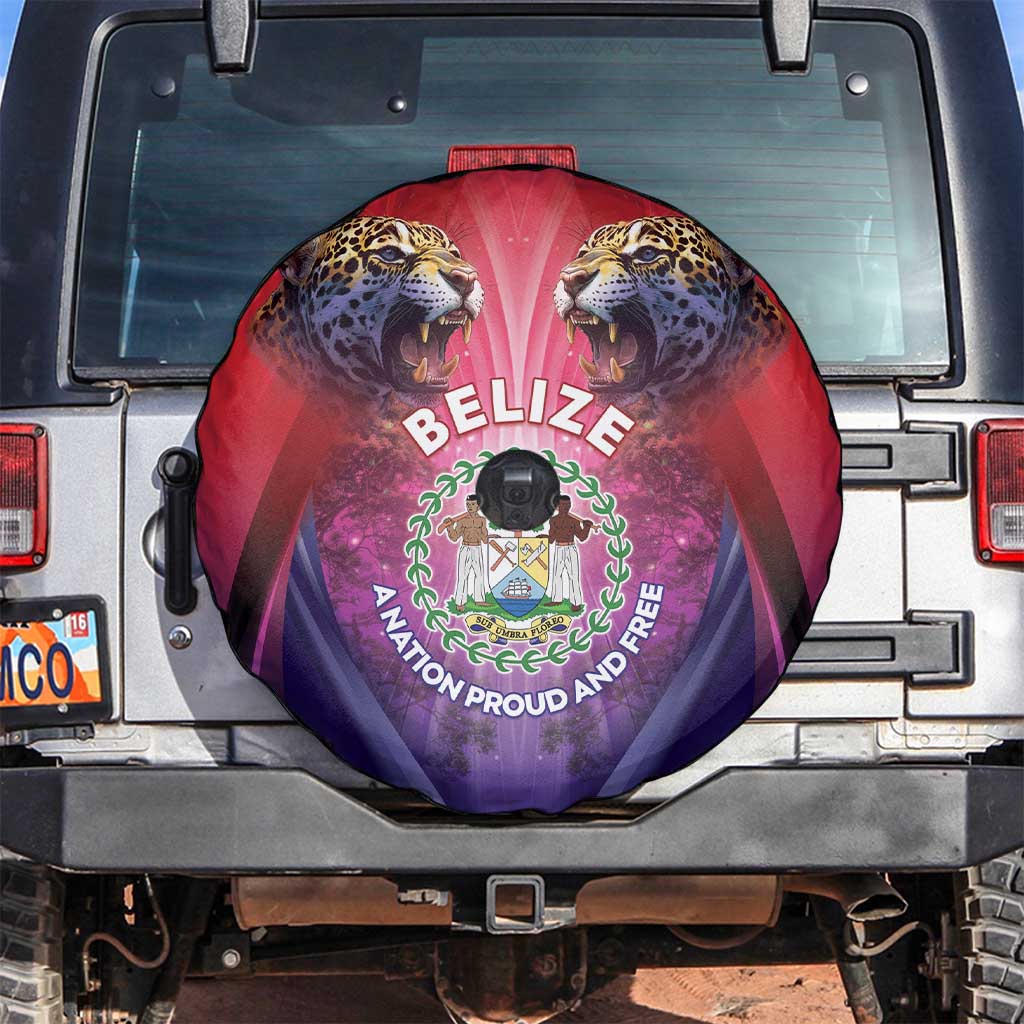 Belize 44th Independence Anniversary Spare Tire Cover Stronger Together Rising Forever - Wonder Print Shop
