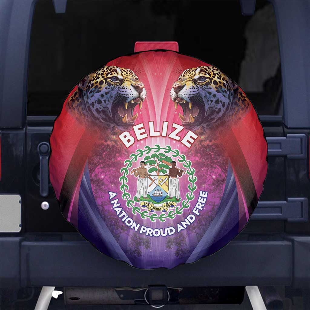 Belize 44th Independence Anniversary Spare Tire Cover Stronger Together Rising Forever - Wonder Print Shop
