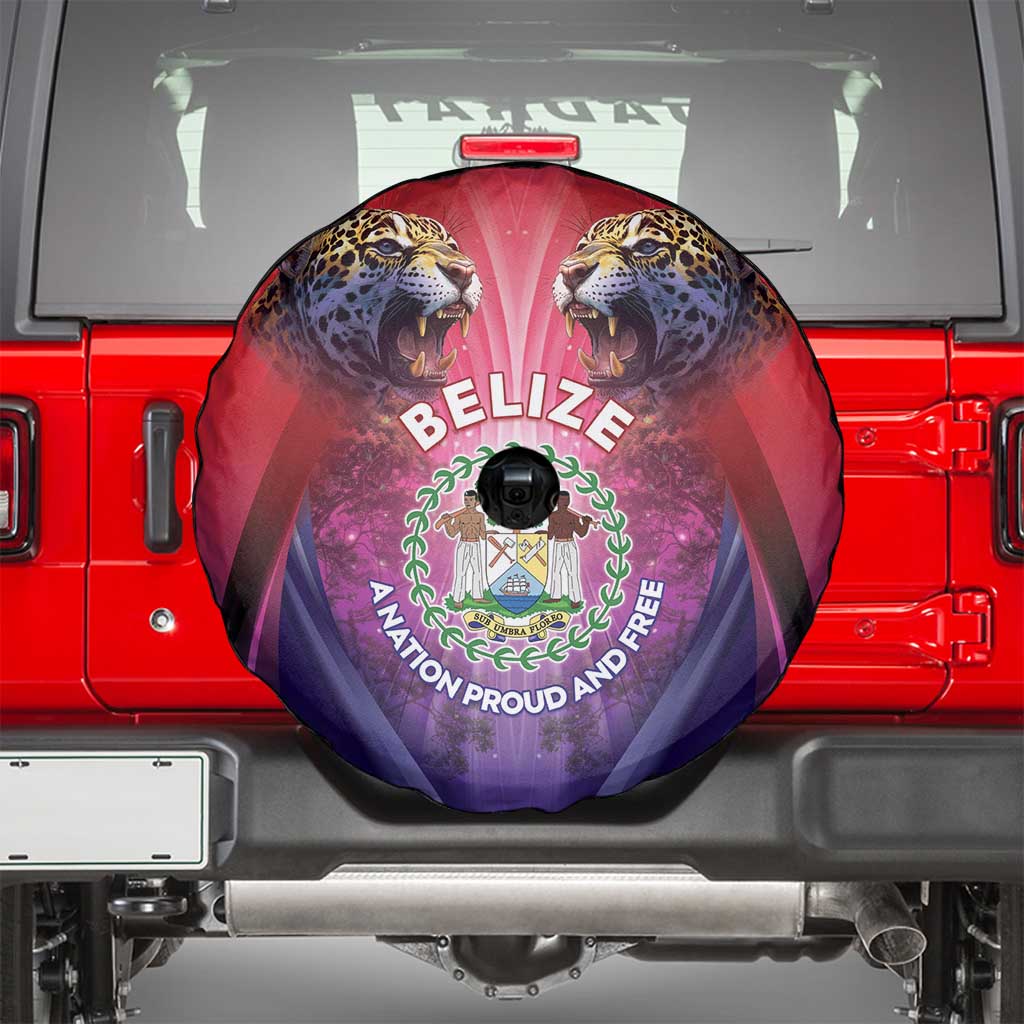 Belize 44th Independence Anniversary Spare Tire Cover Stronger Together Rising Forever - Wonder Print Shop