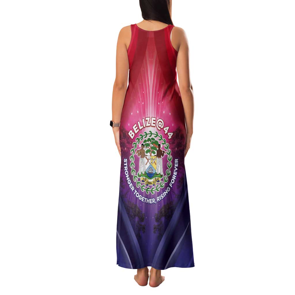 Belize 44th Independence Anniversary Tank Maxi Dress Stronger Together Rising Forever - Wonder Print Shop