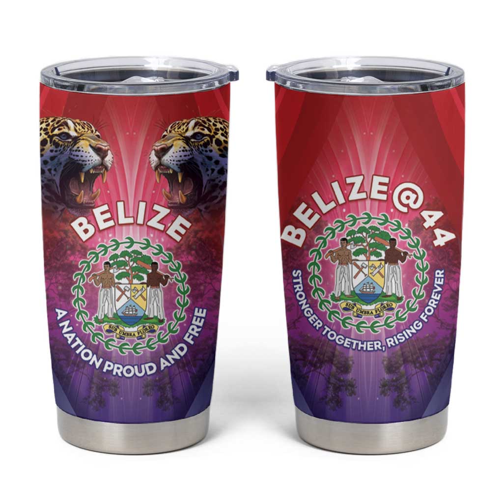 Belize 44th Independence Anniversary Tumbler Cup Stronger Together Rising Forever - Wonder Print Shop