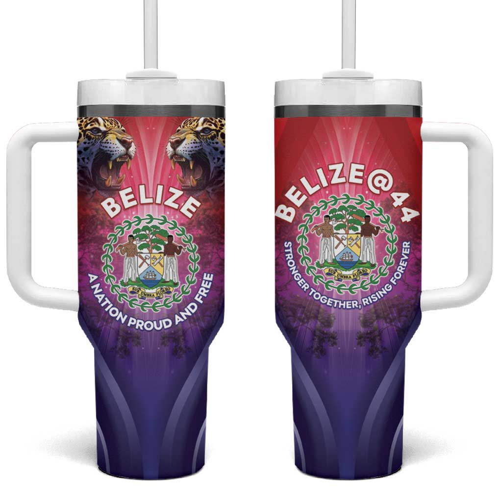 Belize 44th Independence Anniversary Tumbler With Handle Stronger Together Rising Forever - Wonder Print Shop