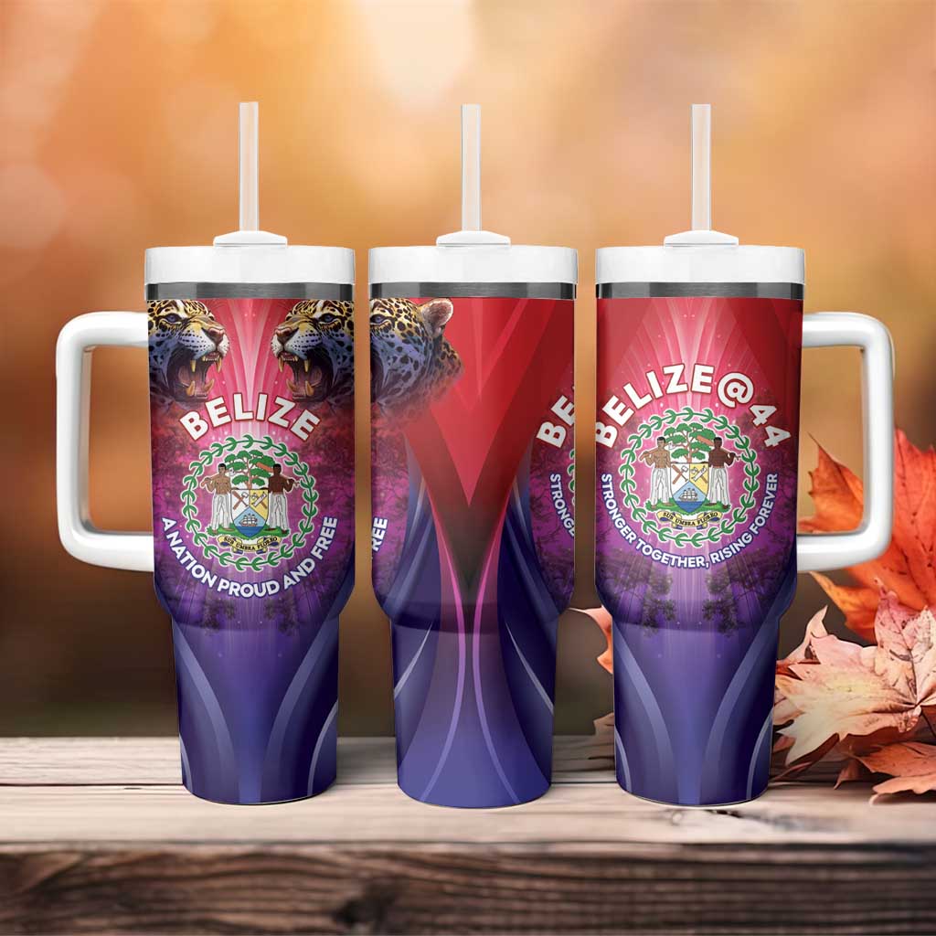 Belize 44th Independence Anniversary Tumbler With Handle Stronger Together Rising Forever - Wonder Print Shop