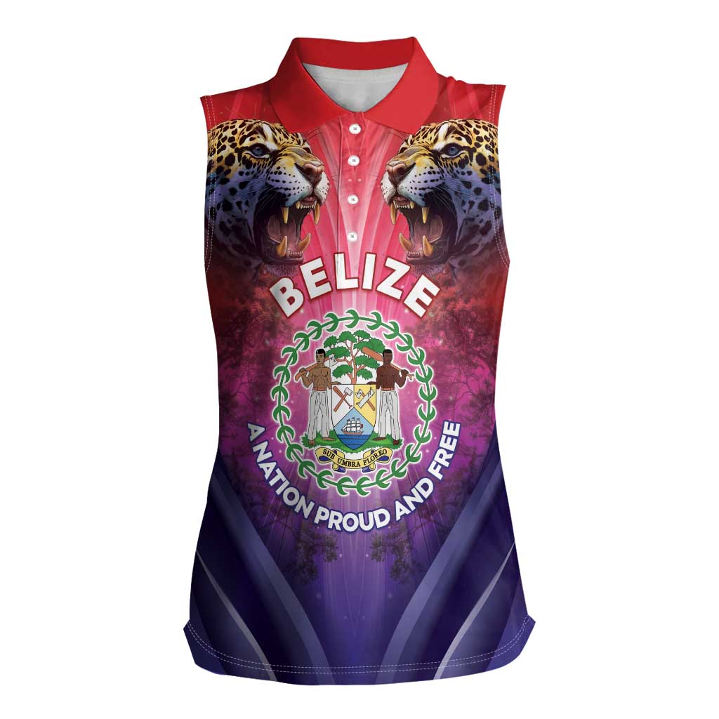Belize 44th Independence Anniversary Women Sleeveless Polo Shirt Stronger Together Rising Forever - Wonder Print Shop