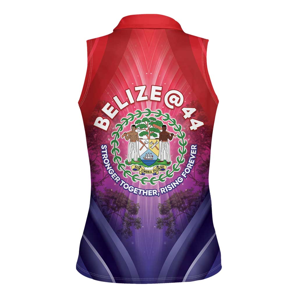 Belize 44th Independence Anniversary Women Sleeveless Polo Shirt Stronger Together Rising Forever - Wonder Print Shop