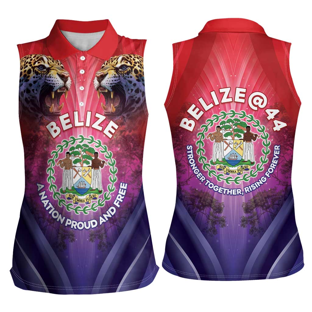 Belize 44th Independence Anniversary Women Sleeveless Polo Shirt Stronger Together Rising Forever - Wonder Print Shop