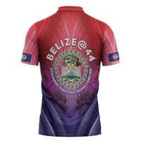Belize 44th Independence Anniversary Zipper Polo Shirt Stronger Together Rising Forever - Wonder Print Shop