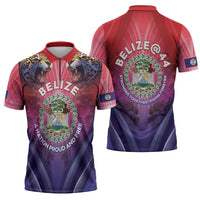 Belize 44th Independence Anniversary Zipper Polo Shirt Stronger Together Rising Forever - Wonder Print Shop