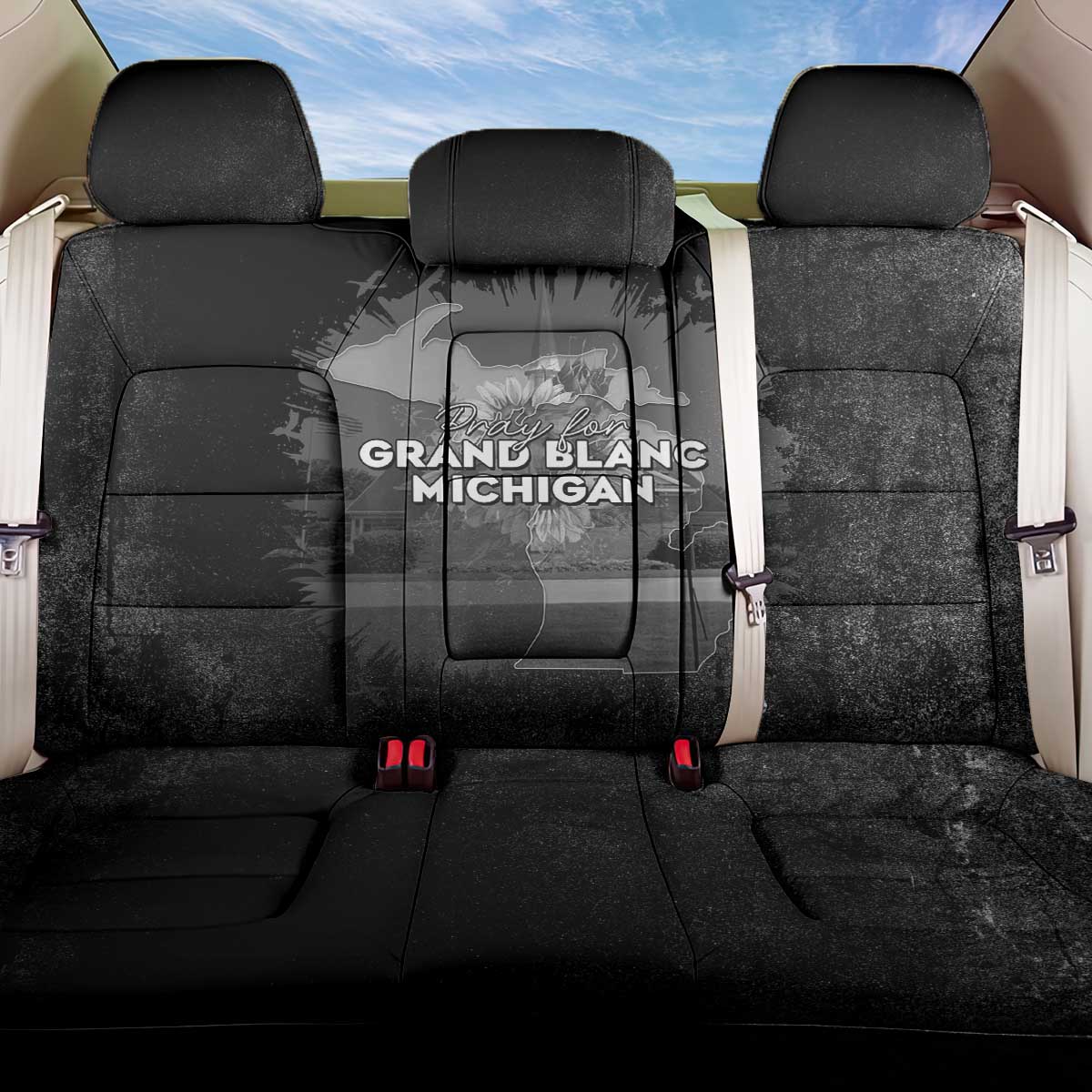 Pray For Michigan Back Car Seat Cover No More Violence - Wonder Print Shop