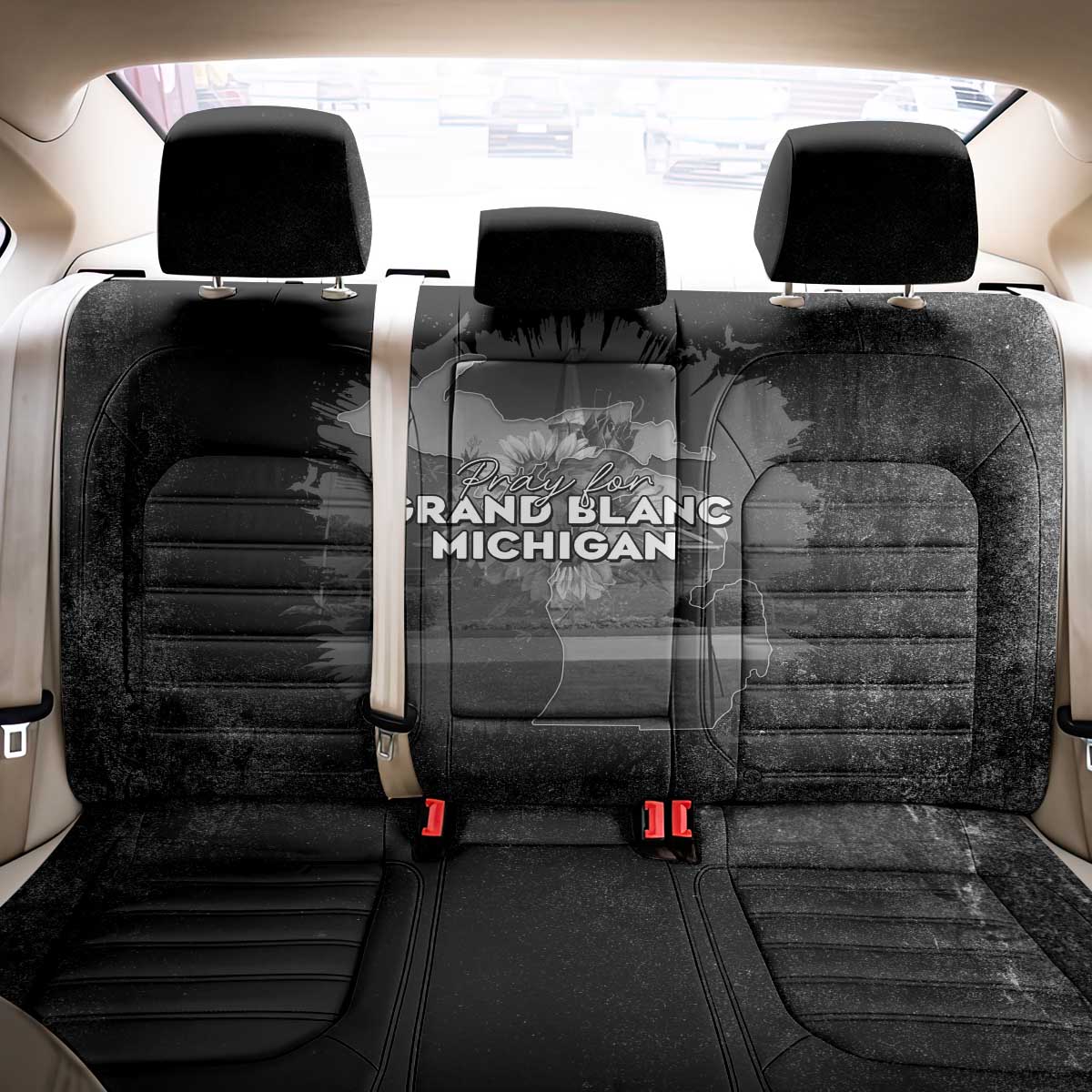 Pray For Michigan Back Car Seat Cover No More Violence - Wonder Print Shop